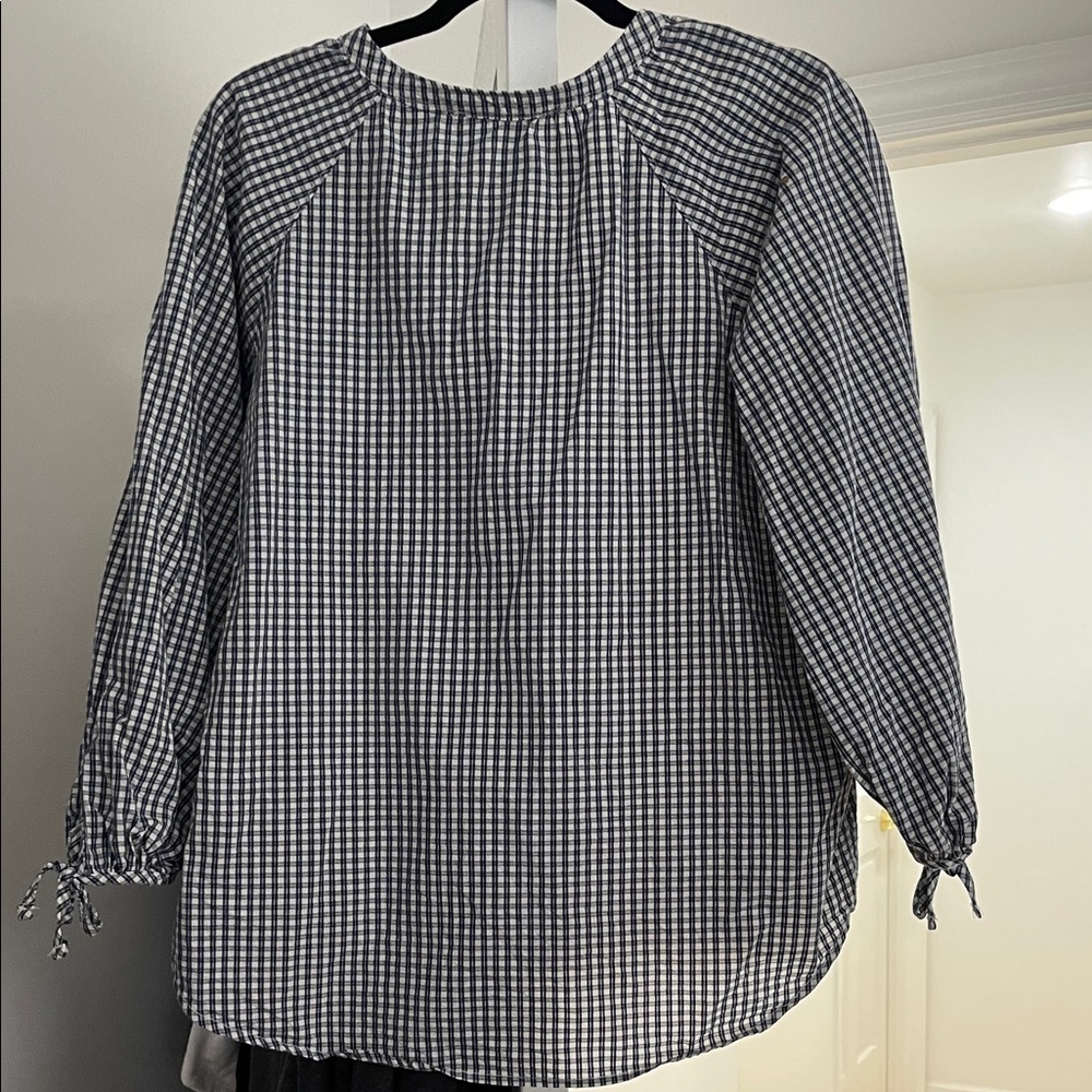 Classic Checkered Button-Up Blouse - image 3